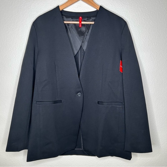NWT Spanx The Perfect Collarless Blazer Classic Black large